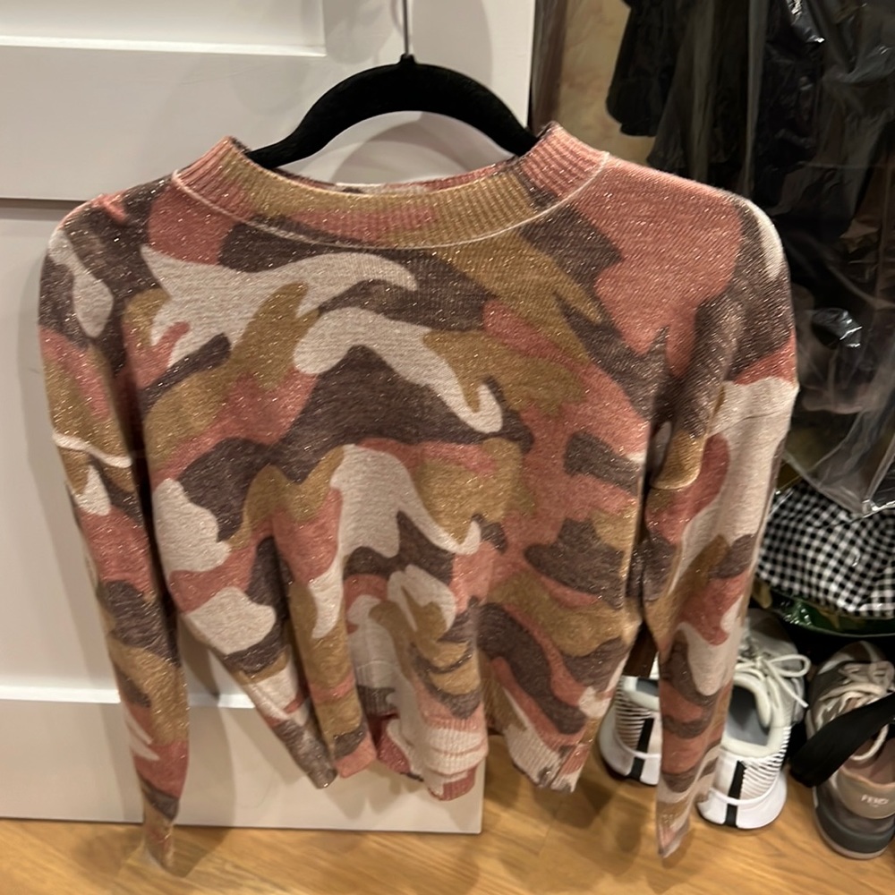 27 miles camo sparkle sweater size small
